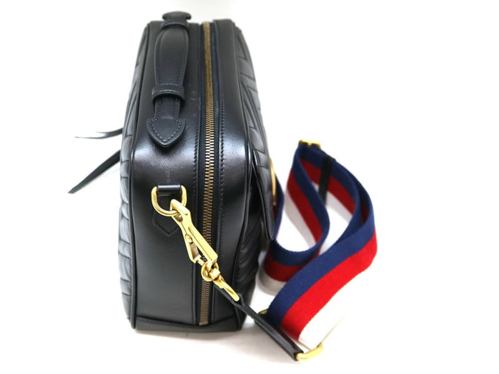 Gucci Shoulder Marmont Black Leather Bag GG - Picture 4 of 6
